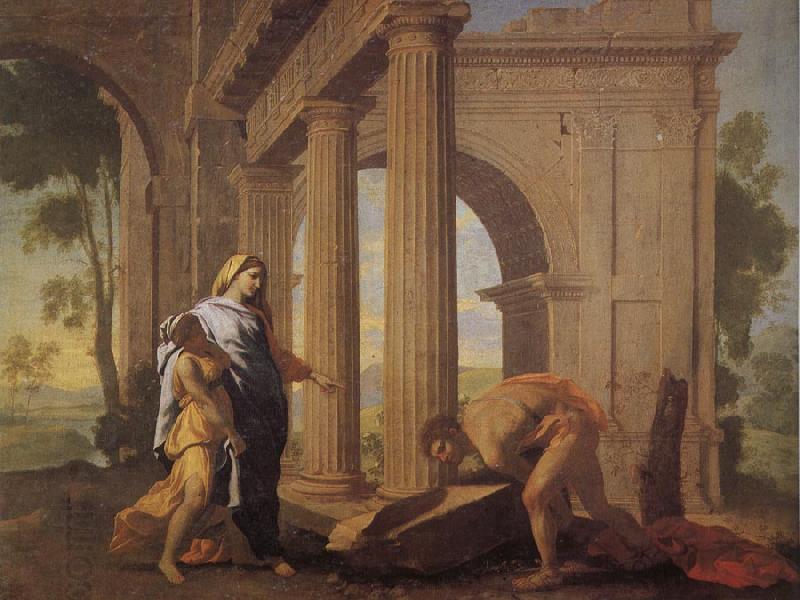 POUSSIN, Nicolas Theseus Finding His Father's Arms China oil painting art